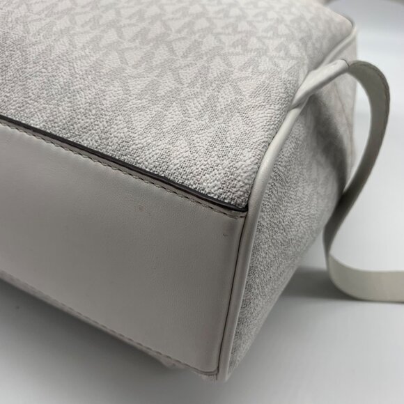 Michael Kors White Signature Canvas Medium Bex Backpack - Picture 9 of 11